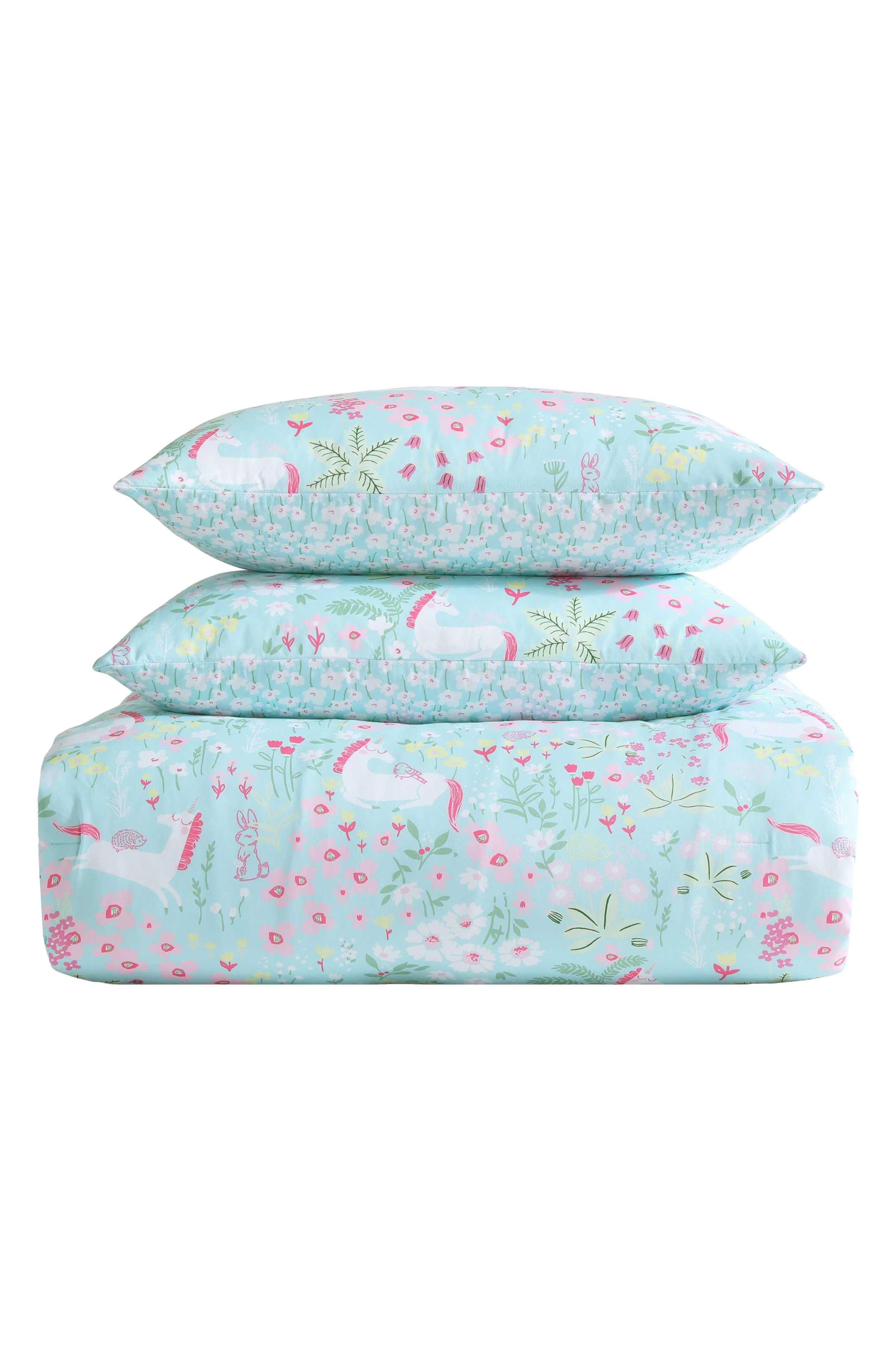 Laura Ashley Magical Unicorns 3-Piece Queen Microfiber Comforter & Sham Set