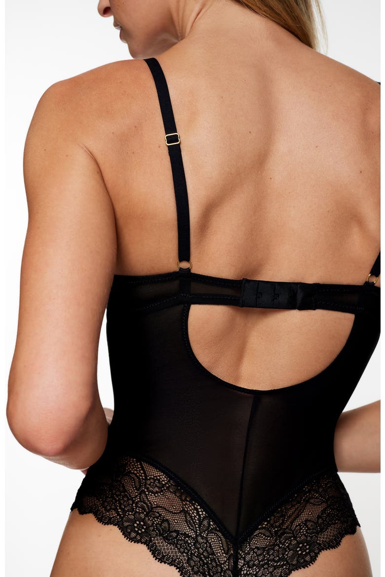 Lace Lift Up Teddy, Alternate, color, Black