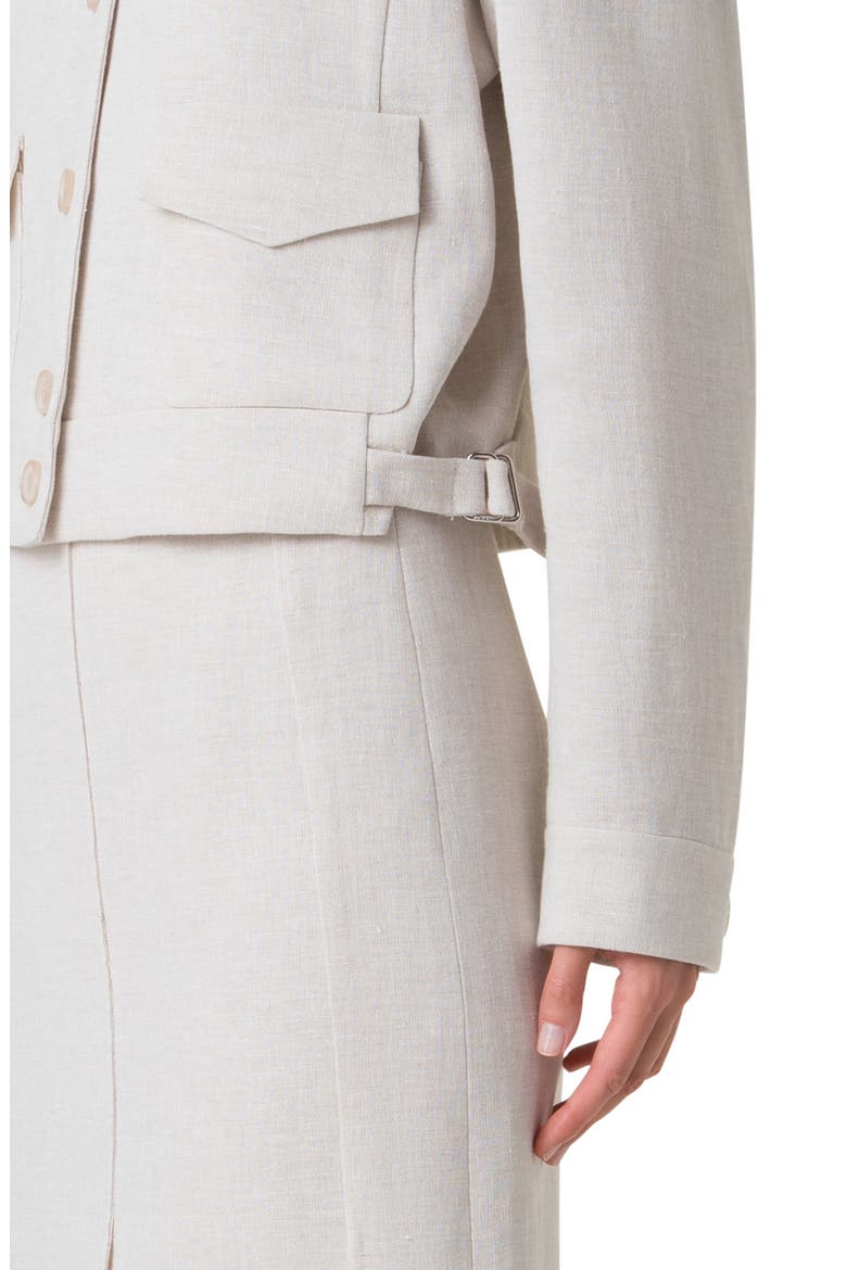 Peer Crop Linen Blend Jacket, Alternate, color, GREIGE