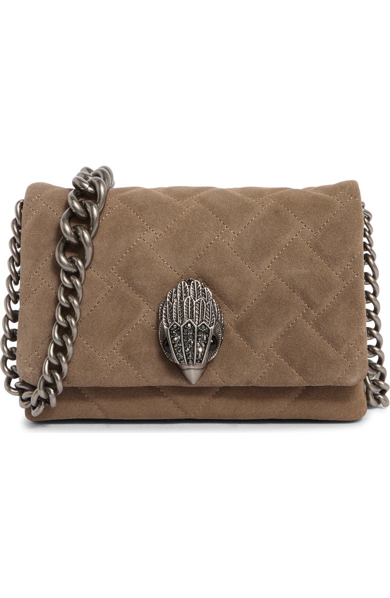 Kurt Geiger London Mini Kensington Quilted Convertible Shoulder Bag, Main, color, Taupe
