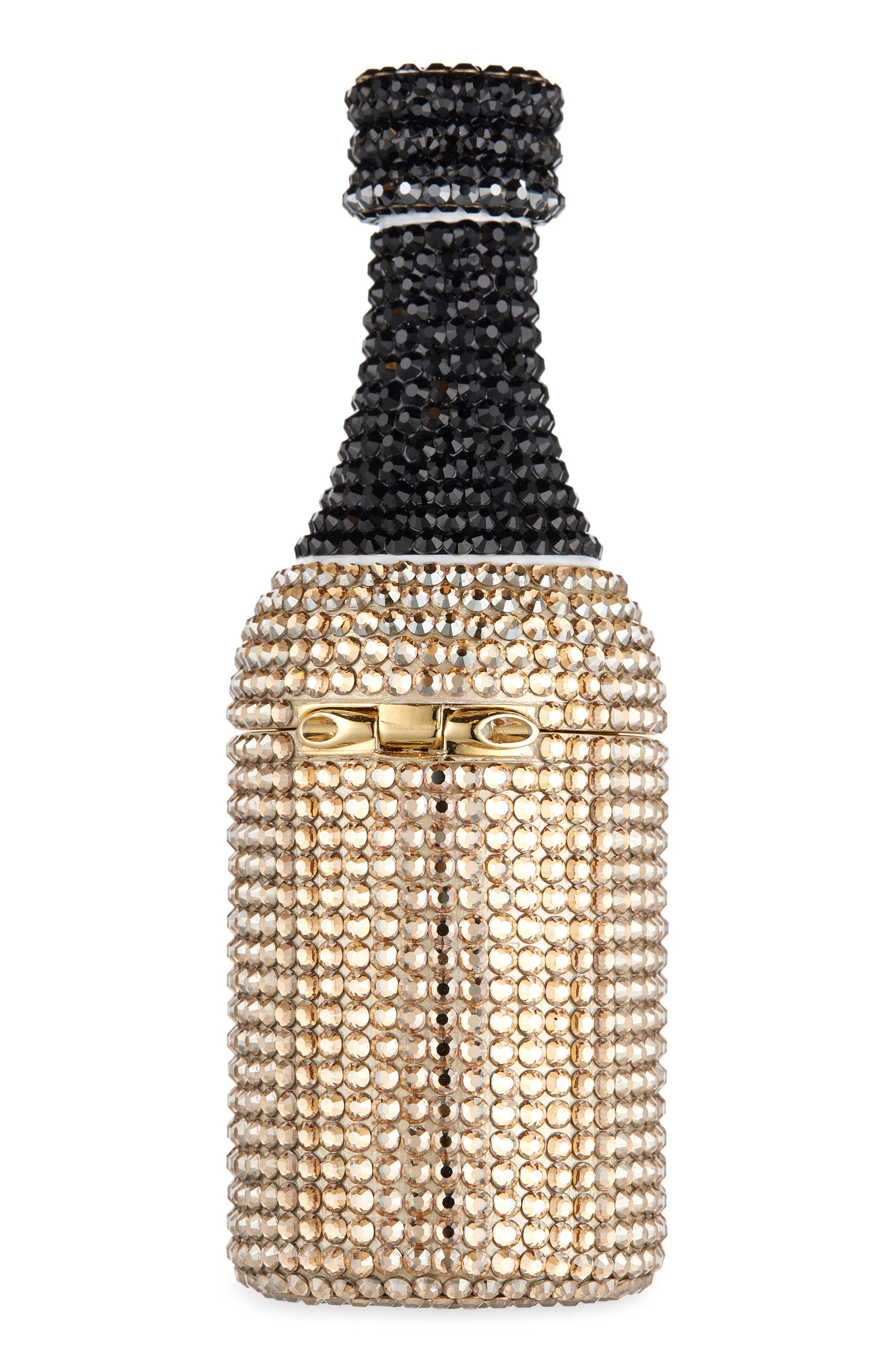JUDITH LEIBER COUTURE Mini Crystal Bottle Pillbox, Alternate, color, Champagne Prosecco Multi