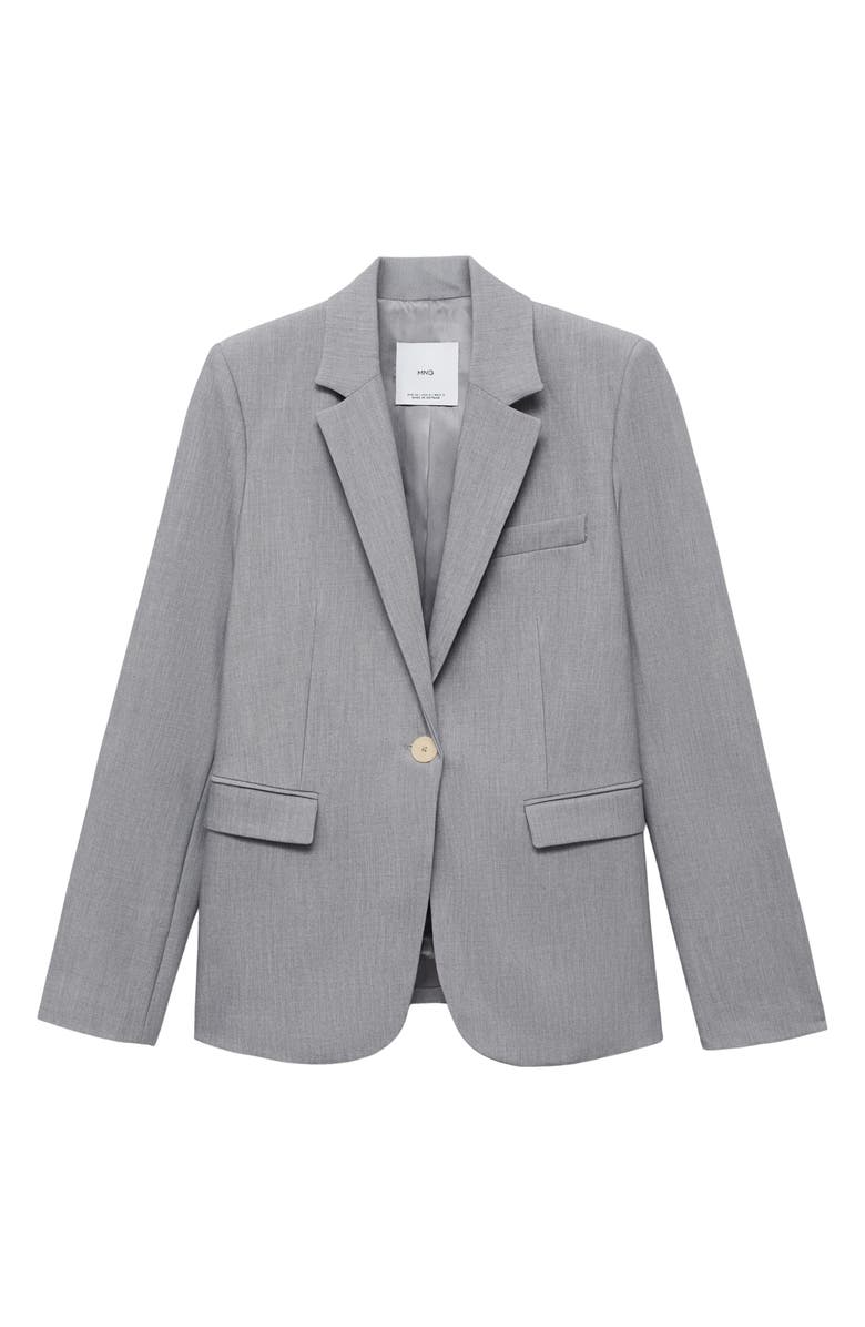 MANGO Fitted Suit Jacket, Main, color, Grey