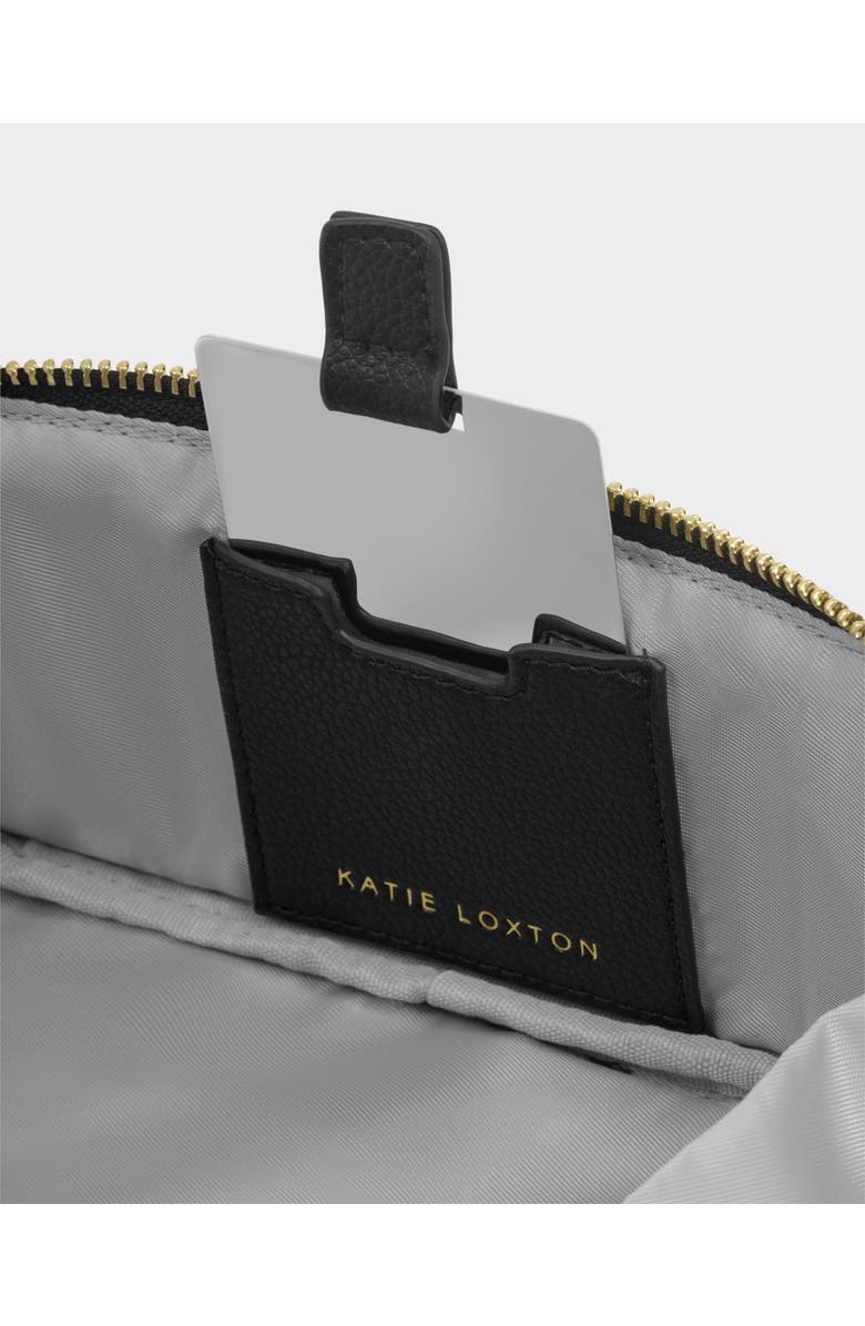 Katie Loxton Fold-Out Mirror Makeup Bag in Black, Alternate, color, Black