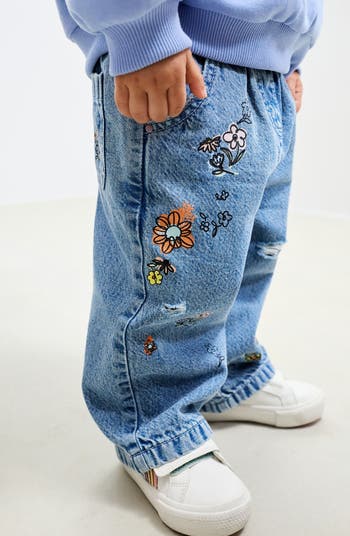 Kids' Embroidered Straight Leg Jeans