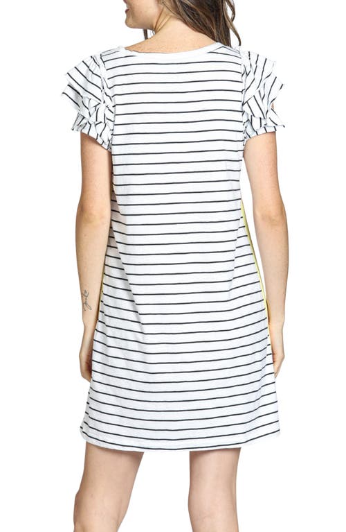 APNY APNY DOUBLE RUFFLE SLEEVE COTTON MINIDRESS