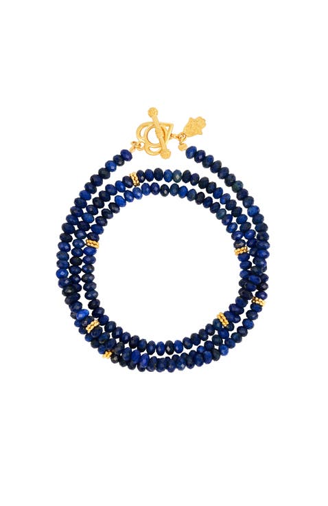 Lapis Lazuli Heart Charm Wrap Bracelet Peaceful Love