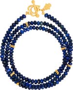 Karma and Luck Lapis Lazuli Heart Charm Wrap Bracelet Peaceful Love