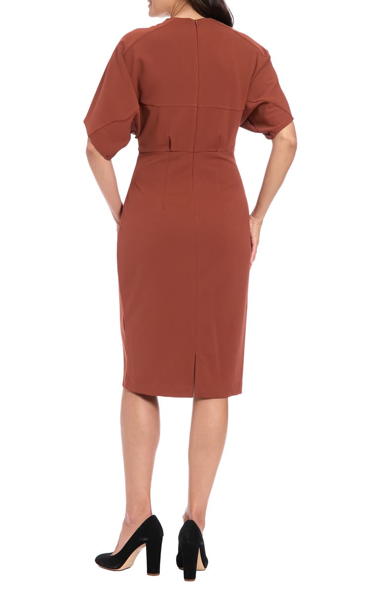London Times Dolman Short Sleeve Sheath Dress, Alternate, color, Sequoia