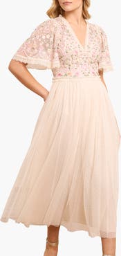 Needle & Thread Rosie Lace Bodice V-Neck Ballerina Dress