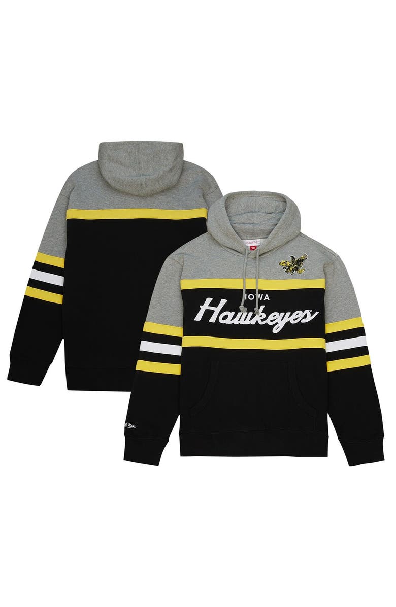 Mitchell & Ness Men's Mitchell & Ness Black Iowa Hawkeyes Head Coach Pullover Hoodie, Main, color, Black