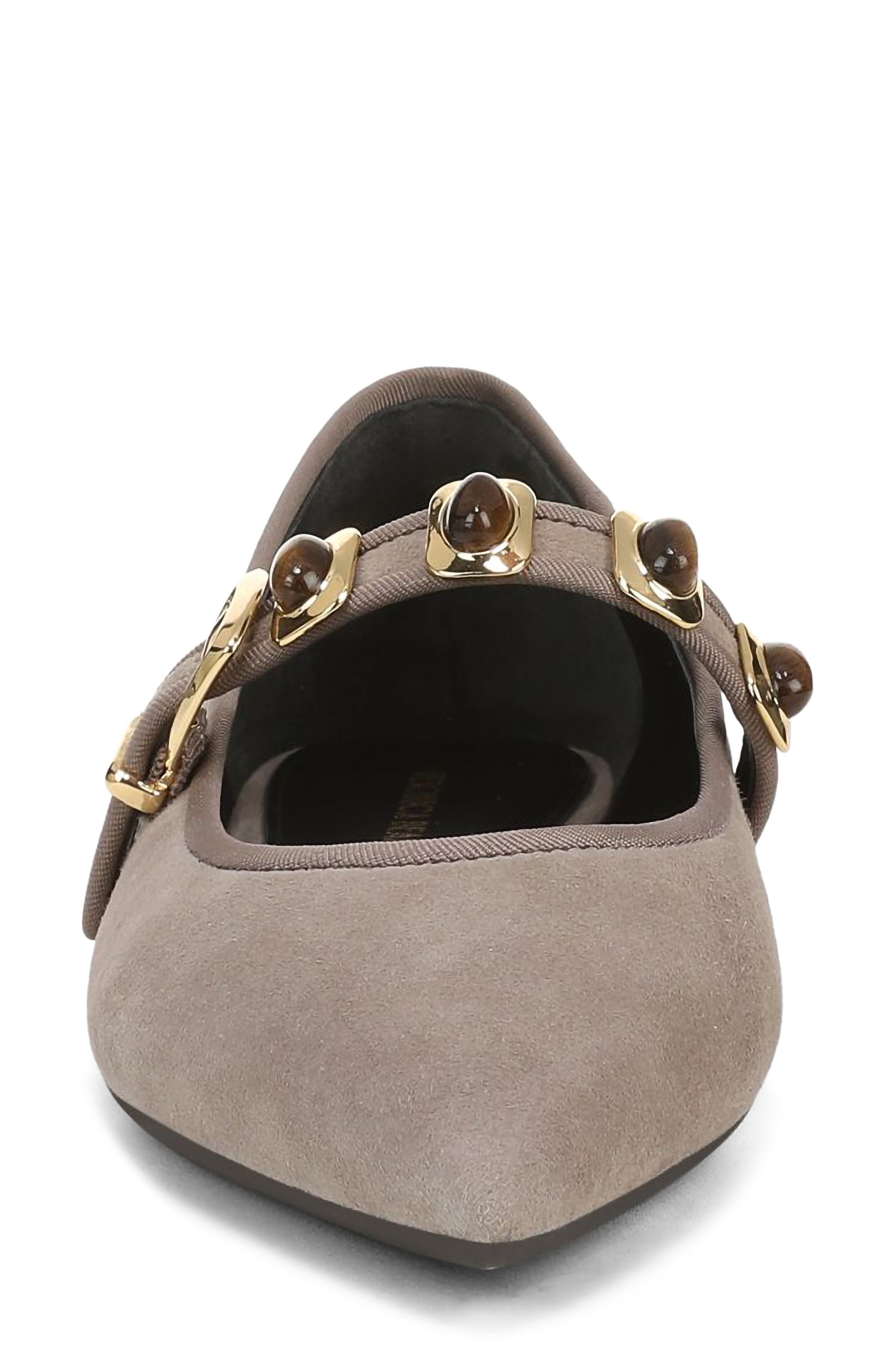 Selene Charms Pointed Toe Flat, Alternate, color, BARK SUEDE