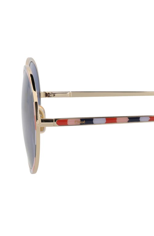 Chloé Vitto Round-frame Sunglasses In Gold Gold Blue