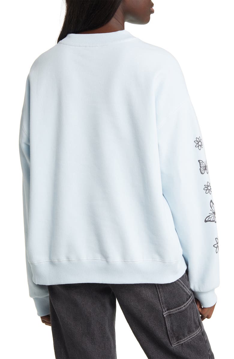 PacSun Butterfly Garden Cotton Blend Graphic Sweatshirt, Alternate, color, 