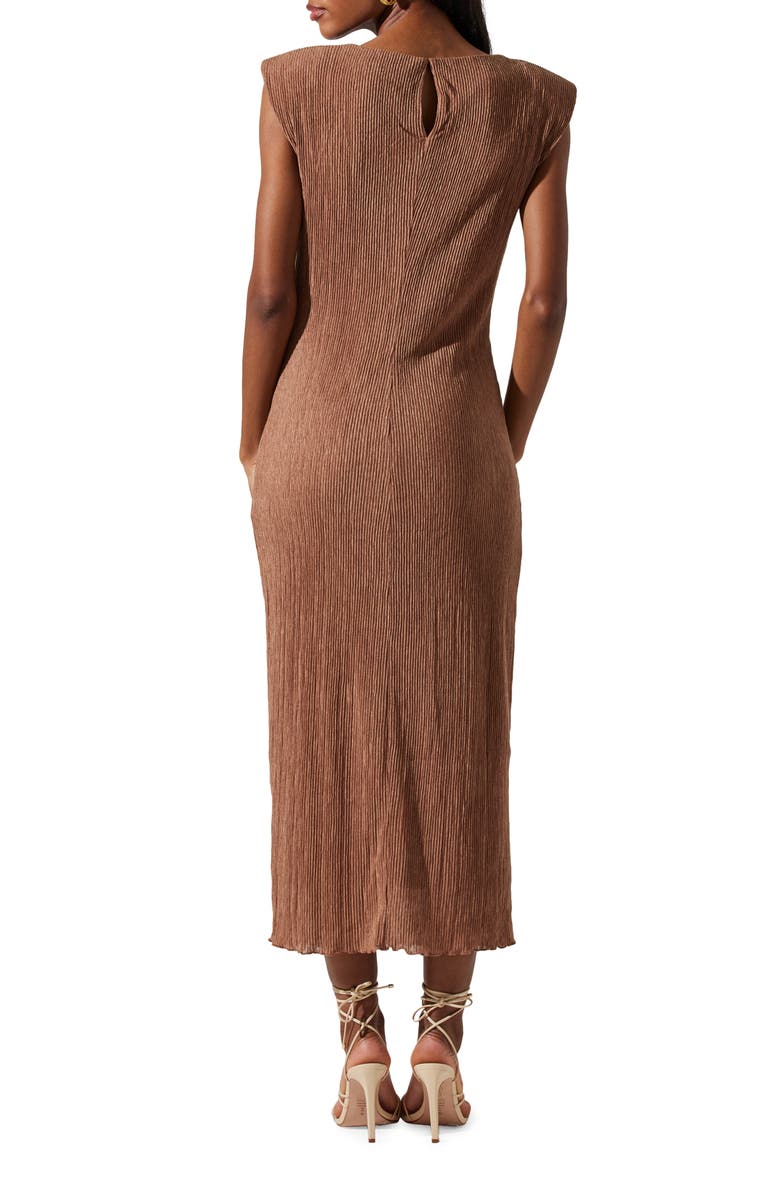 ASTR the Label Plissé Maxi Dress, Alternate, color, Brown