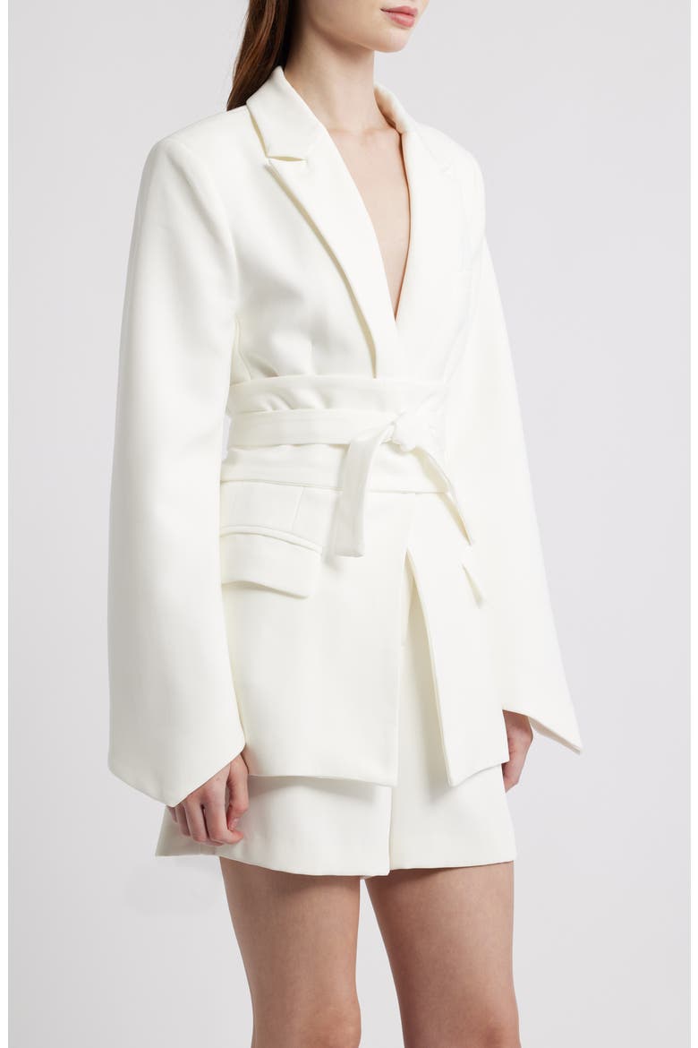 The Ultimate Muse Belted Blazer, Alternate, color, WHITE