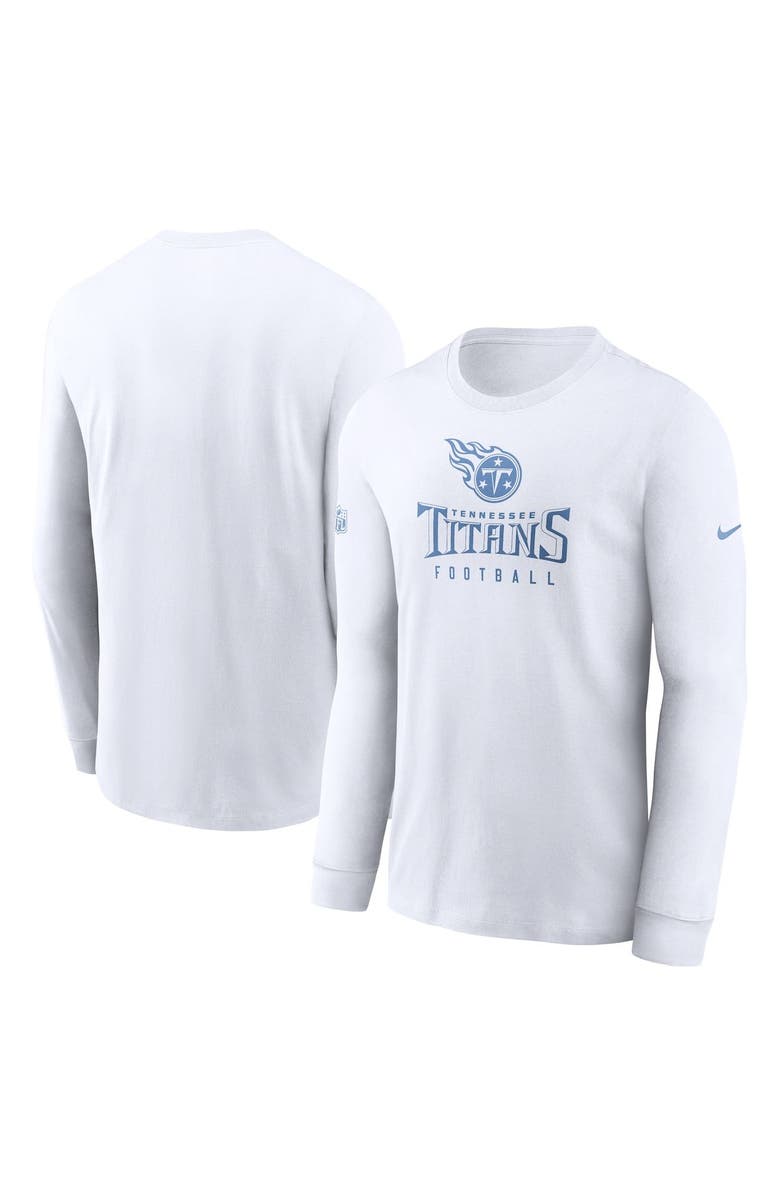 Nike Men's Nike White Tennessee Titans Sideline Performance Long Sleeve T-Shirt, Main, color,