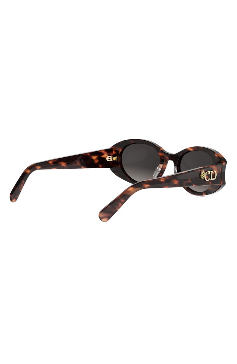 DIOR Glow B3I Gradient Oval Sunglasses, Alternate, color, Red Havana / Gradient Smoke