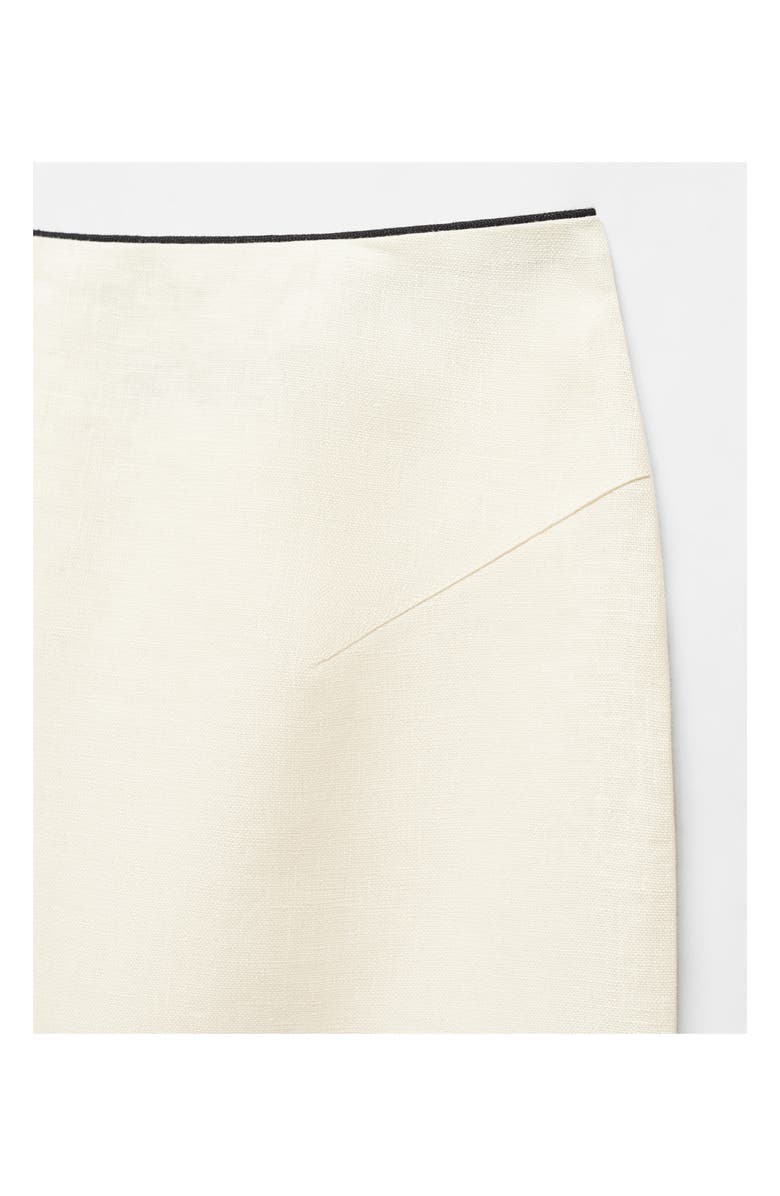 MANGO Back Slit Linen Skirt, Alternate, color, 