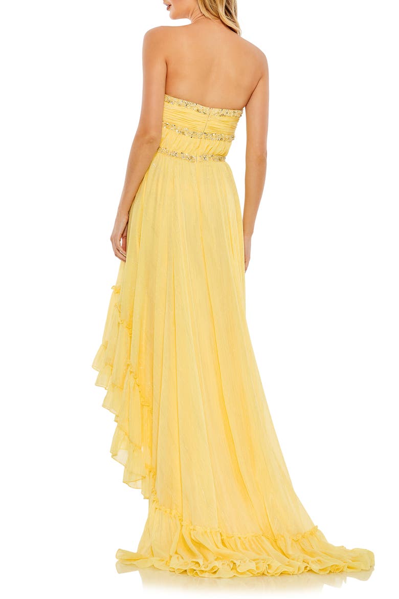 Sweetheart Neck High-Low Gown, Alternate, color, LEMON