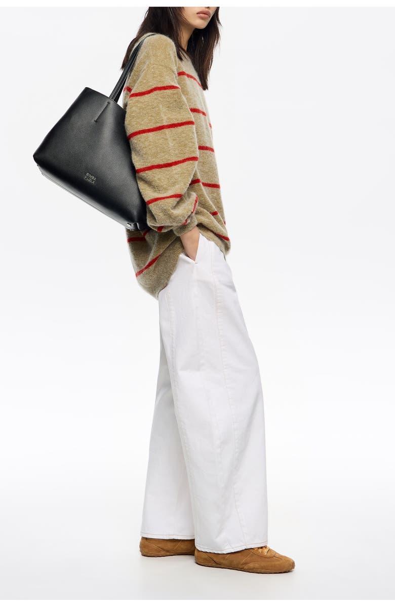 Bimba y Lola Leather Chihuahua Shopper Bag, Alternate, color, Black