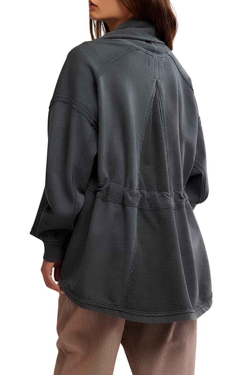 Free People Boothbay Longline Cotton Jacket, Alternate, color, Washed Black