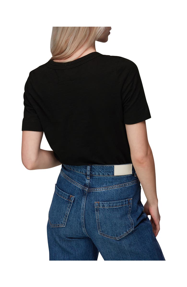 Whistles Rosa Double Trim T-shirt, Alternate, color, Black