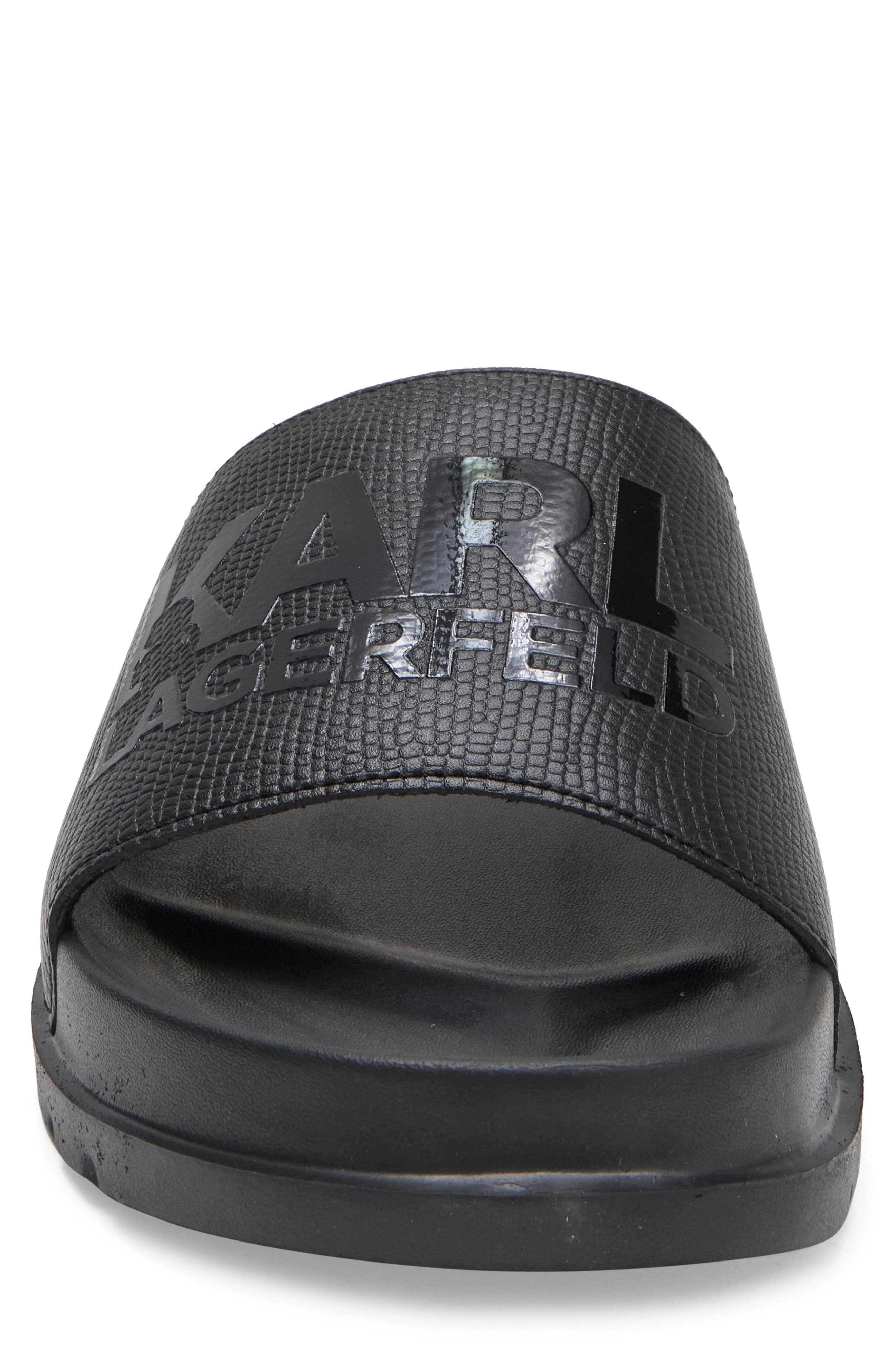 Calemir Faux Leather Slide Sandal, Alternate, color, BLACK