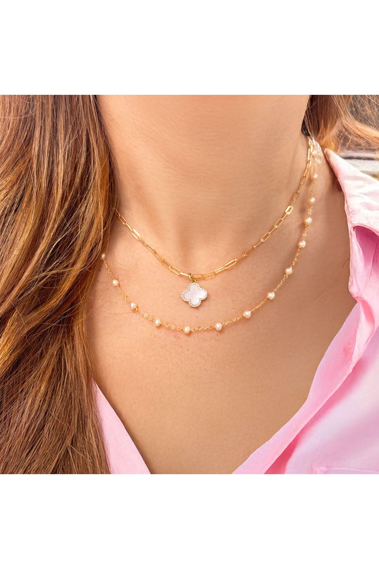 Pearl Bead Chain Necklace, Alternate, color, Pearl