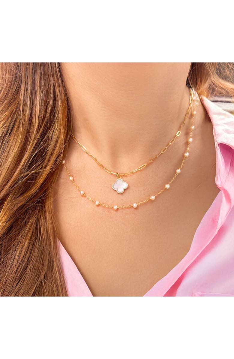 The Lovery Fine Jewelry Pearl Bead Chain Necklace, Alternate, color, Pearl