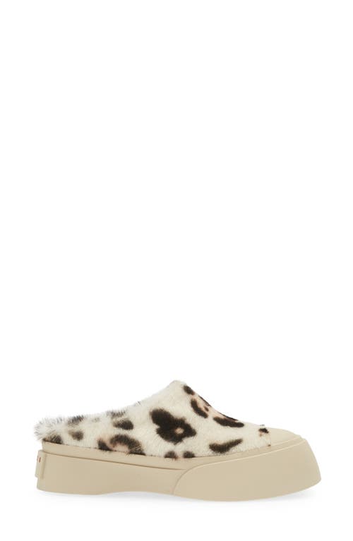 Marni Pablo Leather Mule Sneaker In Gray