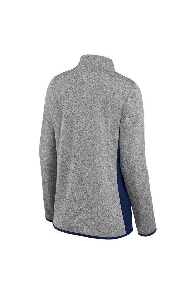 Women's Fanatics Branded Heathered Gray/Navy New England Patriots Block Party Primary Logo Full-Zip Jacket, Alternate, color, Heather Gray