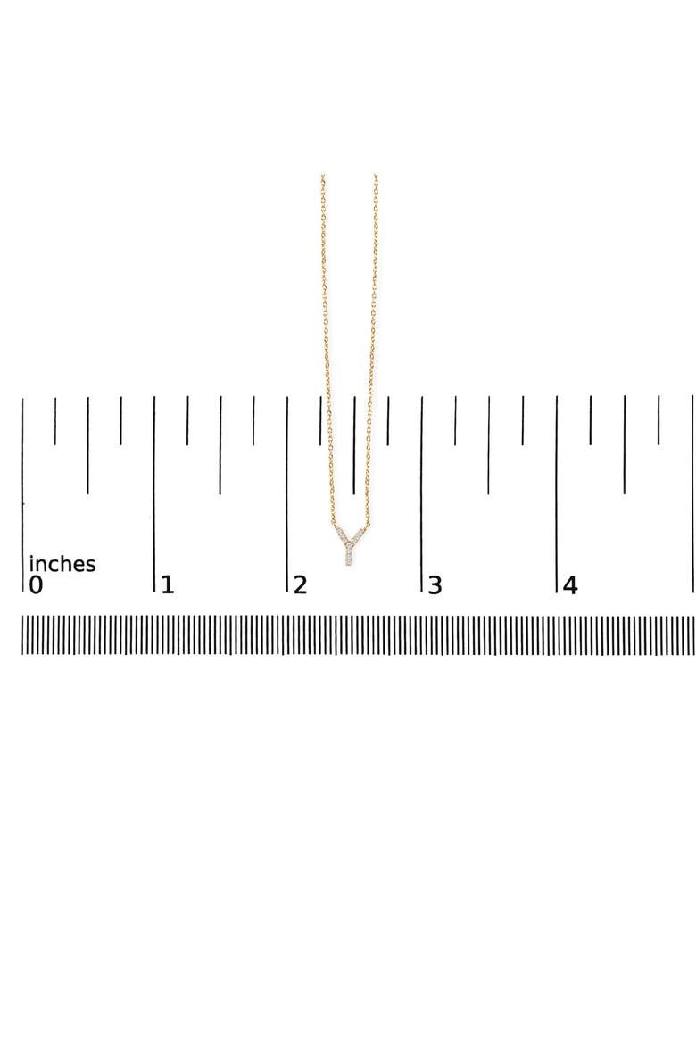 10K Yellow Gold Diamond Accent "A-Z" Block Initial Pendant Necklace, Alternate, color, Yellow Gold | Y