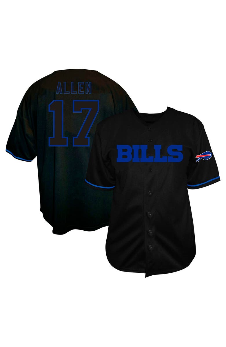FANATICS Men's Fanatics Josh Allen Black Buffalo Bills Big & Tall Baseball Button-Up Shirt, Main, color, Black