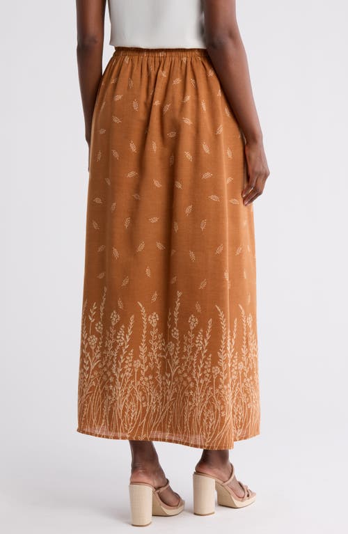 Daniel Rainn Embroidered Maxi Skirt In P987 Caramel