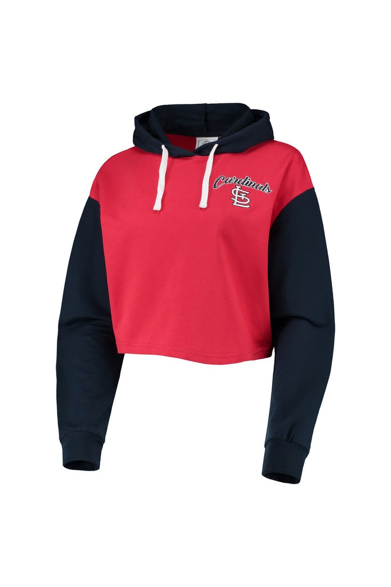 Women's FOCO Red/Navy St. Louis Cardinals Color-Block Pullover Hoodie & Shorts Lounge Set, Alternate, color, Red
