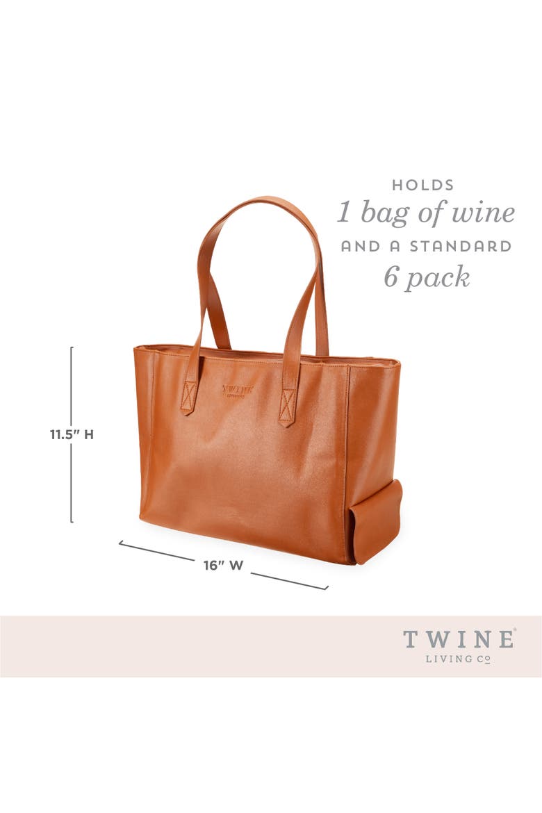 Insulated Wine Tote, Alternate, color, Brown