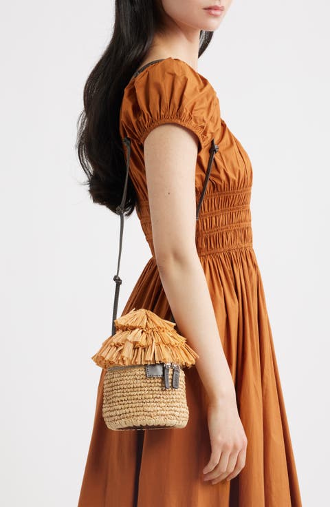 Tiki Raffia Shoulder Bag