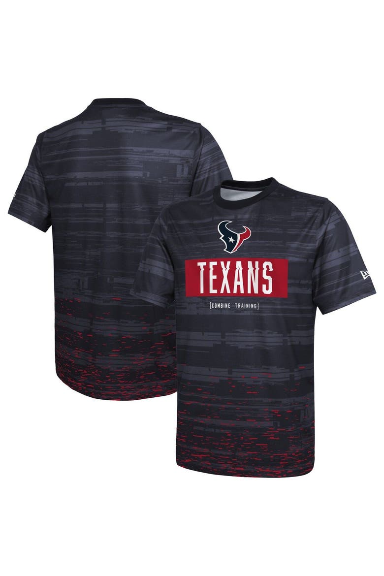 Men's New Era Navy Houston Texans Combine Authentic Sweep T-Shirt, Alternate, color, Navy