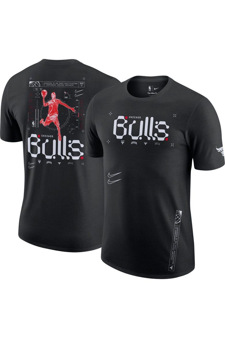 Men's Nike Black Chicago Bulls Courtside Air Traffic Control Max90 T-Shirt, Main, color, Black