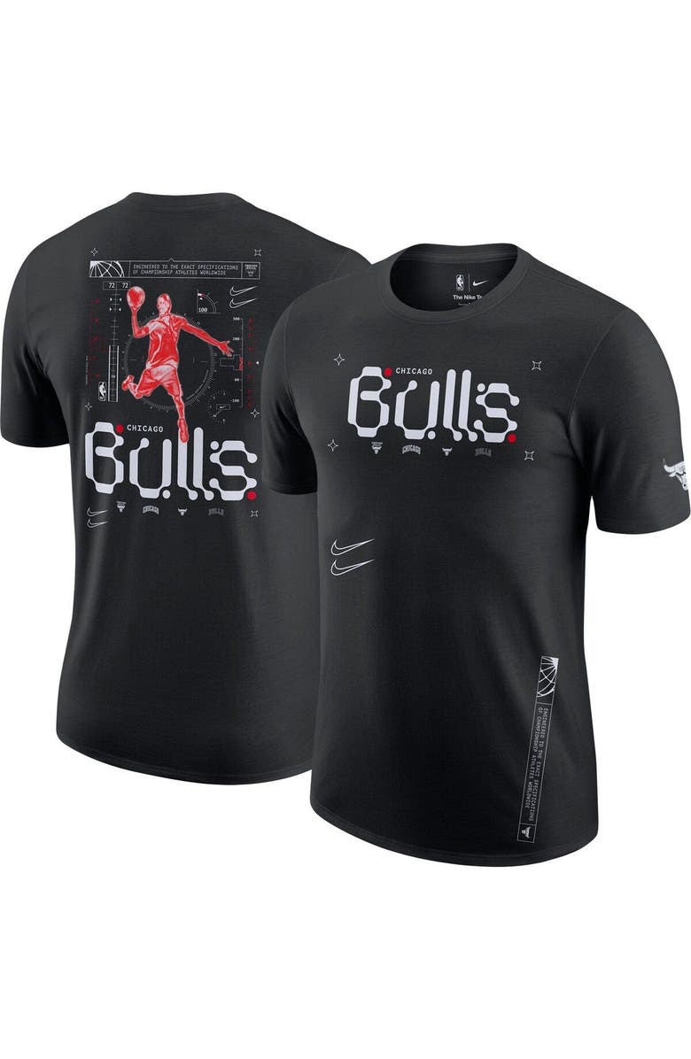 Nike Men's Nike Black Chicago Bulls Courtside Air Traffic Control Max90 T-Shirt, Main, color, Black