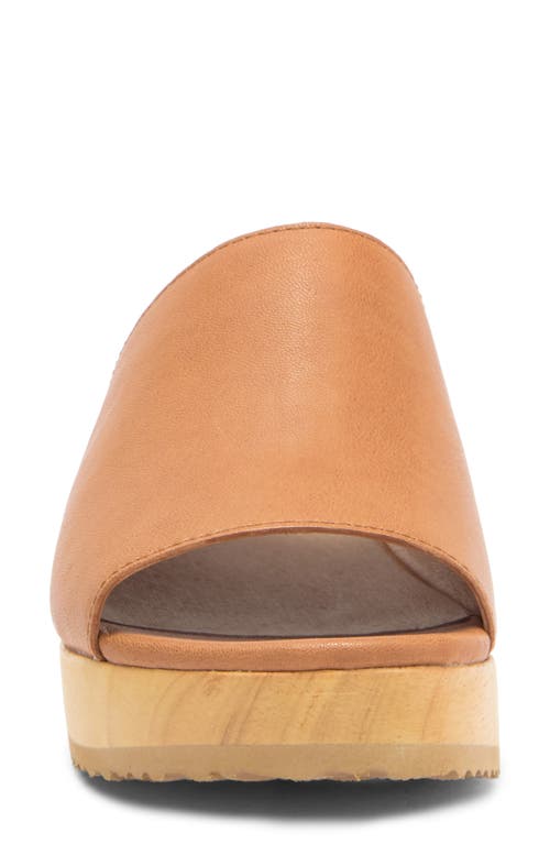Eileen Fisher Novel Platform Slide Sandal In Cognac