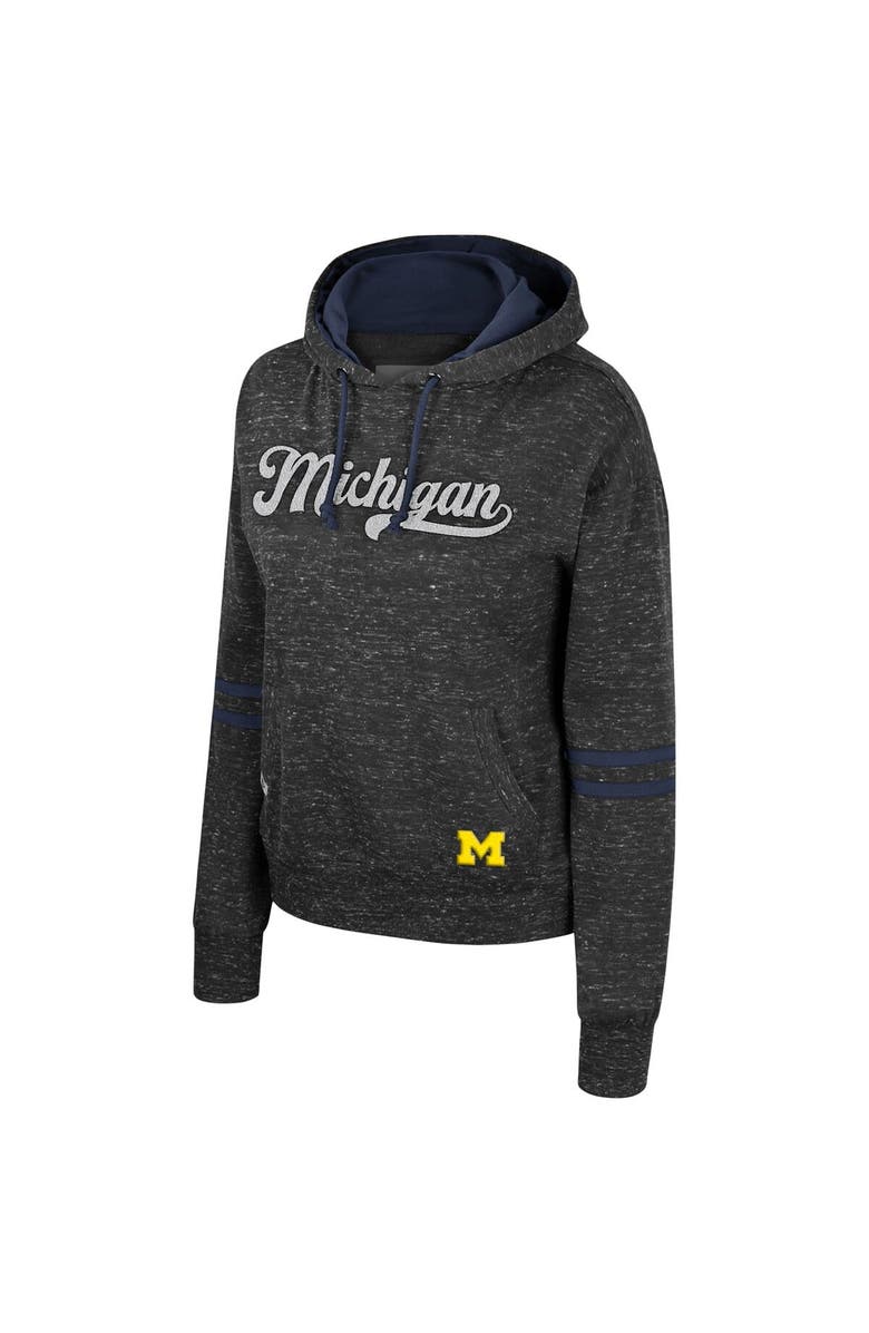 COLOSSEUM Women's Colosseum  Charcoal Michigan Wolverines Catherine Speckle Pullover Hoodie, Alternate, color, 