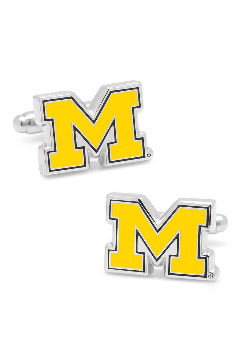 Michigan Wolverines Cuff Links, Main, color, SILVER