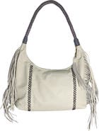 Carlos Falchi Fringe Leather Hobo Bag