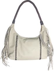 Carlos Falchi Fringe Leather Hobo Bag