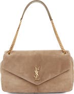 Saint Laurent Large Calypso Suede Shoulder Bag
