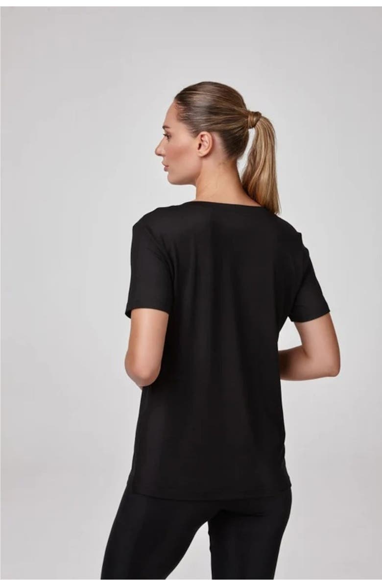 Forever & Always Alaia Deep V-neck Ultra Soft Modal T-shirt, Alternate, color, Black