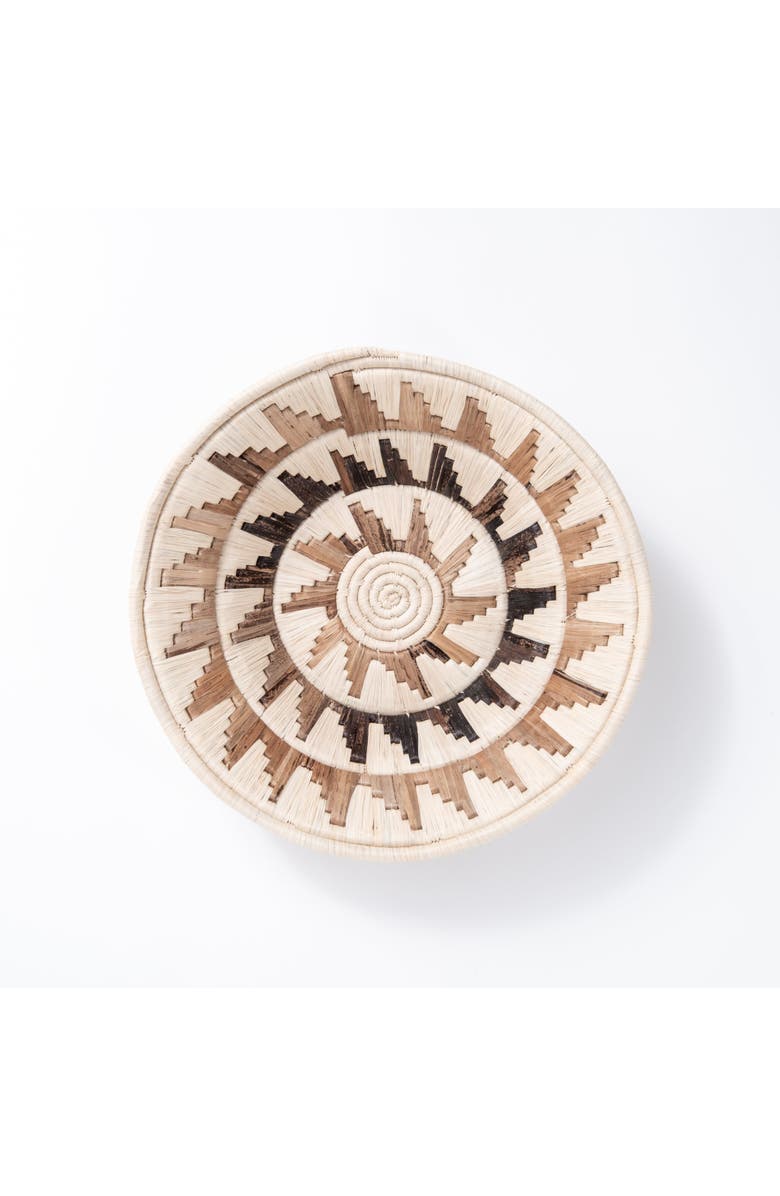 Maadili Collective Mayan Sun Double Weave Basket ~ Banana Fiber, Main, color, Natural
