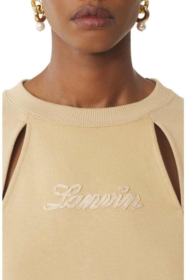 White Lanvin Ribbon Sweatshirt, Alternate, color, Sand