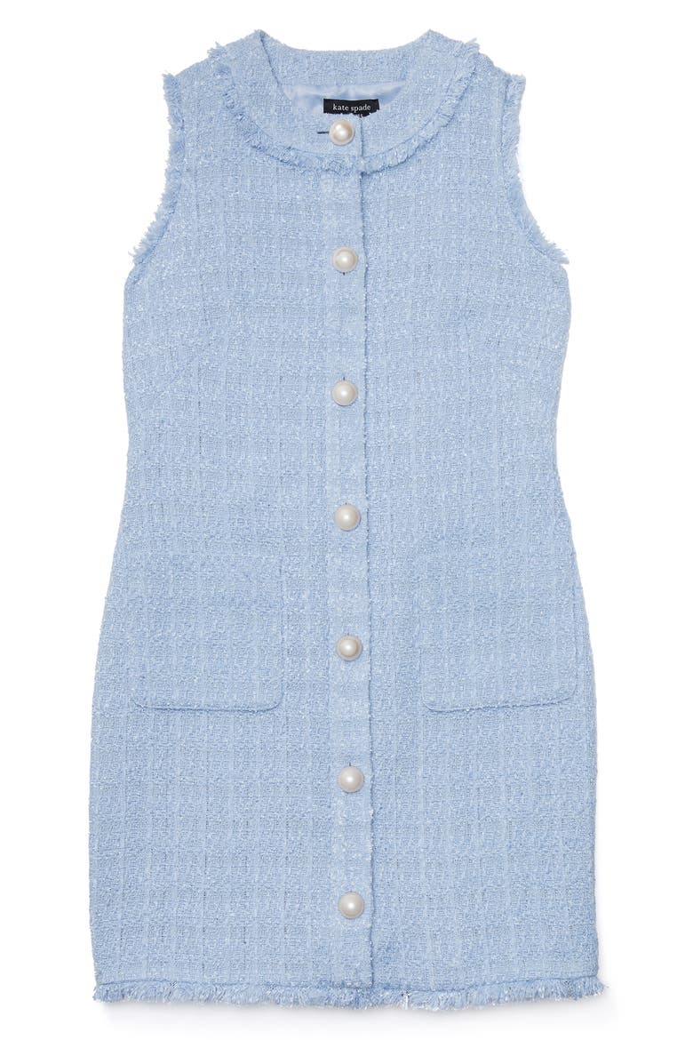 tweed shift dress, Alternate, color, PALE HYDRANGEA